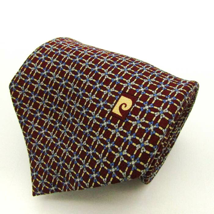 Pierre Cardin ピエールカルダン ブランド ネクタイ 総柄 シルク PO メンズ レッド 【中古】