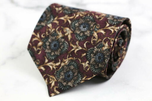 ギラロッシュ ブランド ネクタイ 総柄 花柄 リーフ柄 シルク カナダ製 PO メンズ ブラウン Guy Laroche 【中古】 ギラロッシュ ブランド ネクタイ 総柄 花柄 リーフ柄 シルク カナダ製 PO メンズ ブラウン Guy Laroche 【中古】
