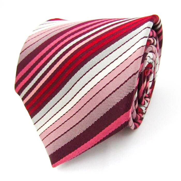 MICHIKO LONDON ミチコロンドン ブランド ネクタイ ストライプ シルク 日本製 PO メンズ ピンク 【中古】