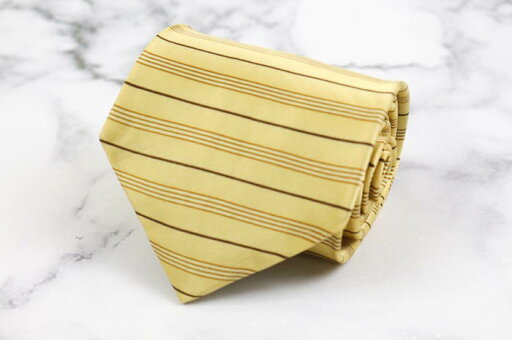 CLUB LAMER クラブラメール ブランド ネクタイ ストライプ柄 ボーダー柄 シルク PO メンズ イエロー 【中古】 CLUB LAMER クラブラメール ブランド ネクタイ ストライプ柄 ボーダー柄 シルク PO メンズ イエロー 【中古】