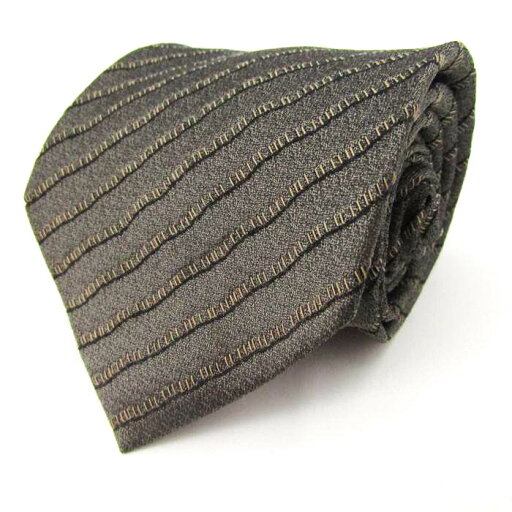 CERRUTI 1881 セルッティ1881 ブランド ネクタイ ストライプ柄 グラデーション シルク コットン PO メンズ グレー 【中古】 CERRUTI 1881 セルッティ1881 ブランド ネクタイ ストライプ柄 グラデーション シルク コットン PO メンズ グレー 【中古】