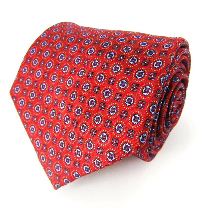 タイラック ブランド ネクタイ 小紋柄 シルク PO メンズ レッド Tie Rack 【中古】(4)