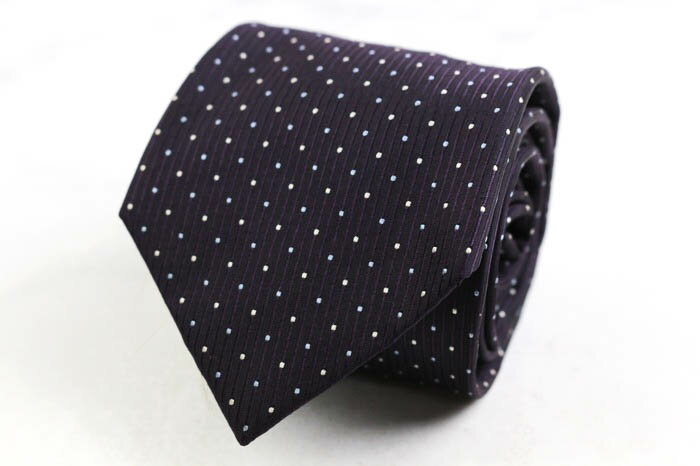 レミュー ブランド ネクタイ ドット パネル柄 シルク PO メンズ ネイビー LES MUES 【中古】