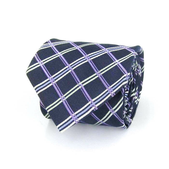 P.S.FA パーフェクトスーツファクトリー ブランド ネクタイ チェック柄 格子柄 シルク PO メンズ ネイビー 【中古】
