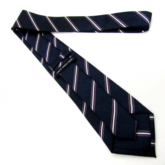 SIMPLE PHRASE CRAVAT シンプルフレーズクラバット ブランド ネクタイ ストライプ柄 PO メンズ ネイビー 【中古】