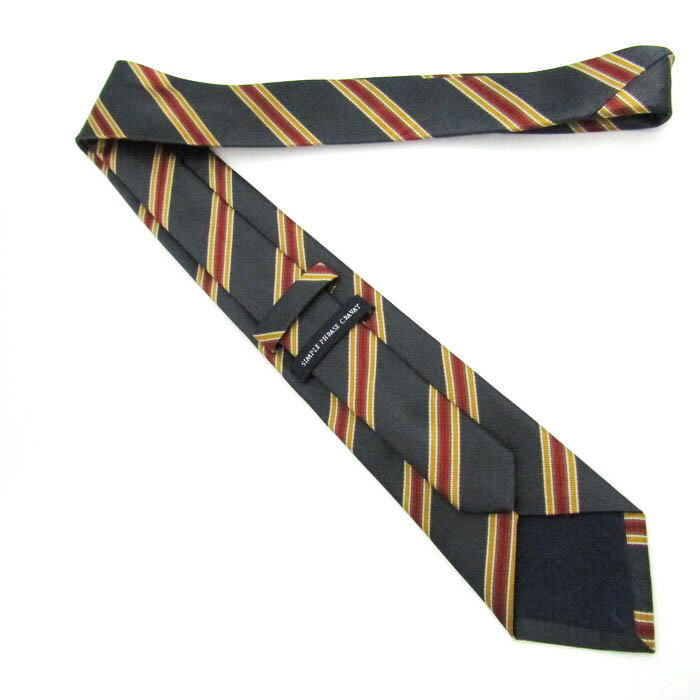 SIMPLE PHRASE CRAVAT シンプルフレーズクラバット ブランド ネクタイ ストライプ柄 PO メンズ グレー 【中古】