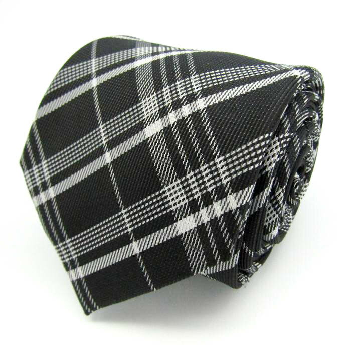シンプルフレーズクラバット ブランド ネクタイ チェック柄 格子柄 PO メンズ ブラック SIMPLE PHRASE CRAVAT 【中古】