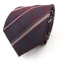 クリケットワールド ブランド ネクタイ ストライプ柄 格子柄 シルク PO メンズ ブラウン CRICKET WORLD 【中古】