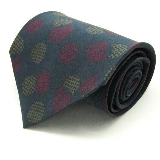 Guy Laroche ギラロッシュ ブランド ネクタイ 格子柄 ドット パネル柄 シルク PO メンズ ネイビー 【中古】 Guy Laroche ギラロッシュ ブランド ネクタイ 格子柄 ドット パネル柄 シルク PO メンズ ネイビー 【中古】