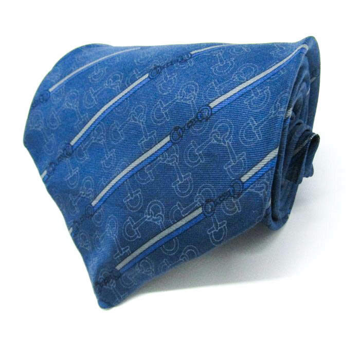 Pierre Cardin ピエールカルダン ブランド ネクタイ ストライプ柄 馬具 シルク フランス製 PO メンズ ネイビー 【中古】