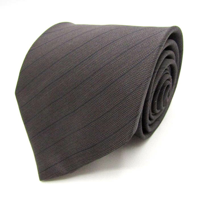 MARIO VALENTINO マリオヴァレンティノ ブランド ネクタイ ストライプ柄 シルク イタリア製 PO メンズ グレー 【中古】