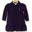 RALPH LAUREN ラルフローレン ポロワンピース 長袖 コットン トップス ベビー 女の子用 80サイズ パープル 【中古】