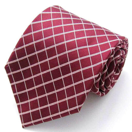 BRICK HOUSE ブリックハウス ブランド ネクタイ チェック柄 格子柄 シルク PO メンズ ワインレッド 【中古】 BRICK HOUSE ブリックハウス ブランド ネクタイ チェック柄 格子柄 シルク PO メンズ ワインレッド 【中古】