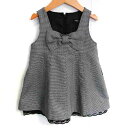 COMME CA ISM コムサイズム ワンピース トップス ノースリーブ 千鳥格子柄 ベビー 女の子用 90サイズ 白×黒 【中古】