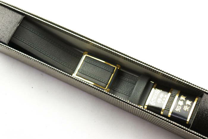 belt ベルト 未使用 仔牛革 レザー 日本製 ダメージ有 小物 メンズ ブラック 【中古】