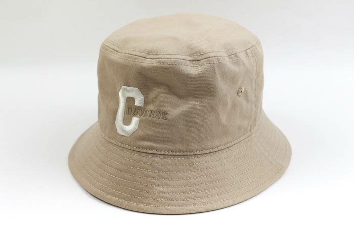 コンバース バケットハット ロゴ コットン 帽子 ブランド レディース 58サイズ ベージュ CONVERSE 【中古】