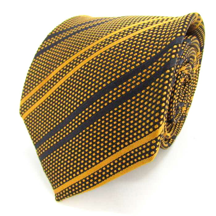 NEWYORKER ニューヨーカー ブランド ネクタイ ストライプ柄 格子柄 シルク PO メンズ オレンジ 【中古】