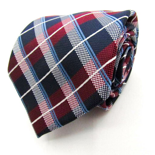 シンプルフレーズクラバット ブランド ネクタイ チェック柄 格子柄 PO メンズ ネイビー SIMPLE PHRASE CRAVAT 【中古】 シンプルフレーズクラバット ブランド ネクタイ チェック柄 格子柄 PO メンズ ネイビー SIMPLE PHRASE CRAVAT 【中古】