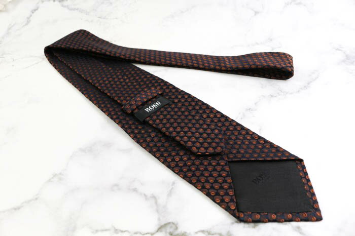 HUGO BOSS ヒューゴボス ブランド ネクタイ シルク 小紋柄 ドット柄 高級 PO メンズ ブラック 【中古】