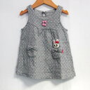 MIKIHOUSE ミキハウス ワンピース トップス ドット柄 ジャンパースカート 日本製 ベビー 女の子用 80サイズ グレー 【中古】