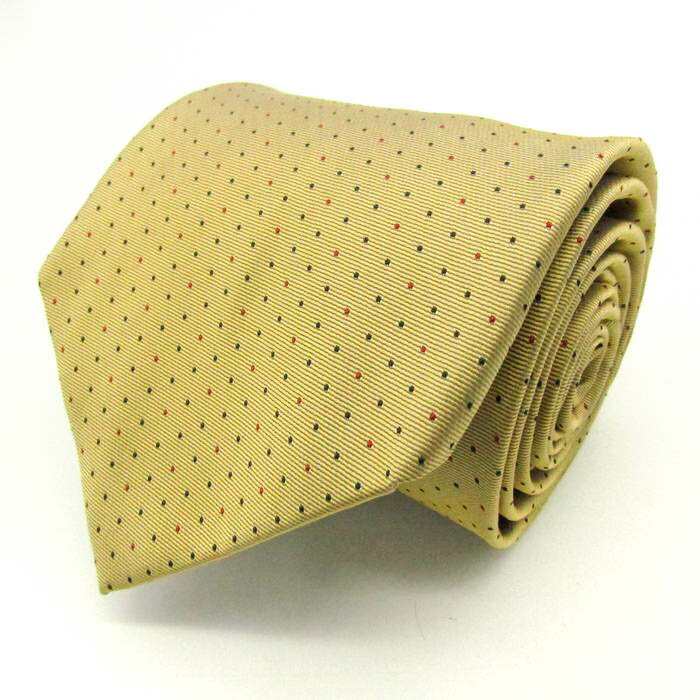 gotairiku 五大陸 ブランド ネクタイ ドット シルク PO メンズ ベージュ 【中古】