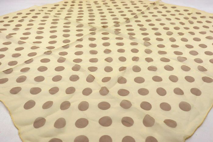 フェアファクス スカーフ ドット柄 シルク 日本製 ブランド 小物 レディース アイボリー×ブラウン FAIR..