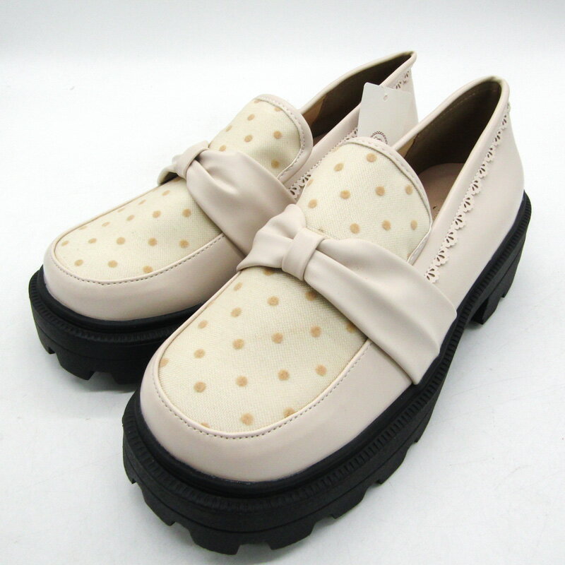 axes femme アクシーズファム タンクソールシューズ ローファー スリッポン 未使用 HN621X27P 靴 レディース Lサイズ ベージュ 【中古】