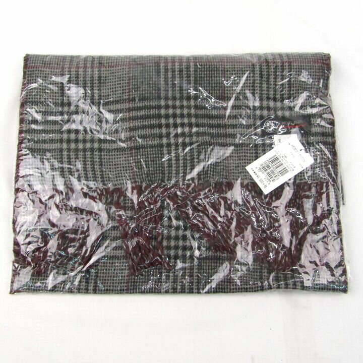 【全品39％OFFクーポン配布中】ミッシェルクラン オム マフラー ストール 未使用 グレンチェック ブラ..