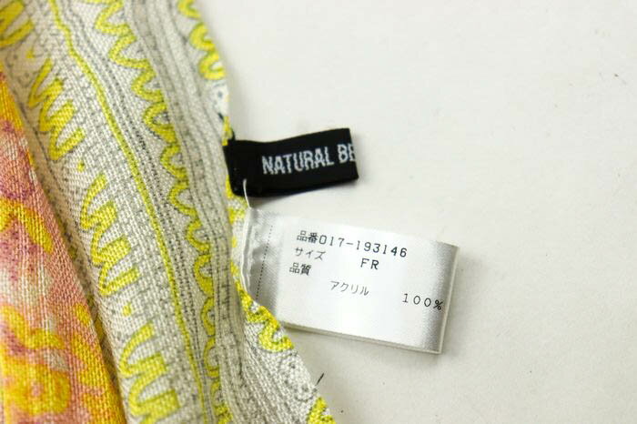 ナチュラルビューティーベーシック ショール ペイズリー柄 ブランド 小物 レディース ピンク系 NATURAL BEAUTY BASIC 【中古】