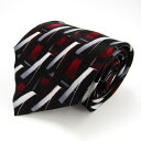 【全品39%OFFクーポン8月4日20:00~8月11日01:59まで】Pierre Cardin ピエールカルダン ブランド ネクタイ ストライプ柄 パネル柄 シルク PO メンズ ブラック 【中古】