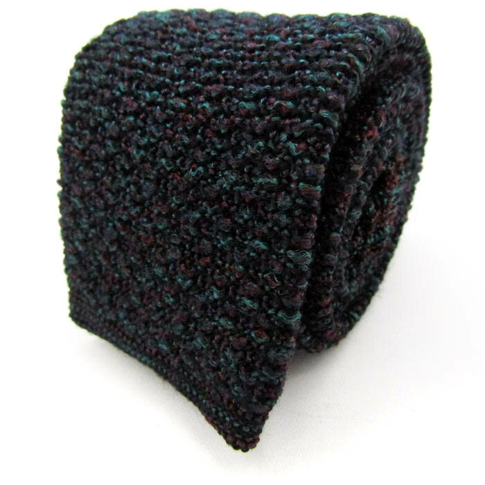 MEN'S BIGI メンズビギ ブランド ネクタイ ニットタイ ボーダー柄 ネップ柄 PO メンズ ネイビー 【中古】