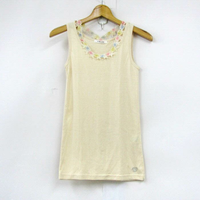 AS KNOW AS PINKY アズノウアズ ピンキー タンクトップ ノースリーブ シャツ トップス レース レディース *サイズ ベージュ 【中古】