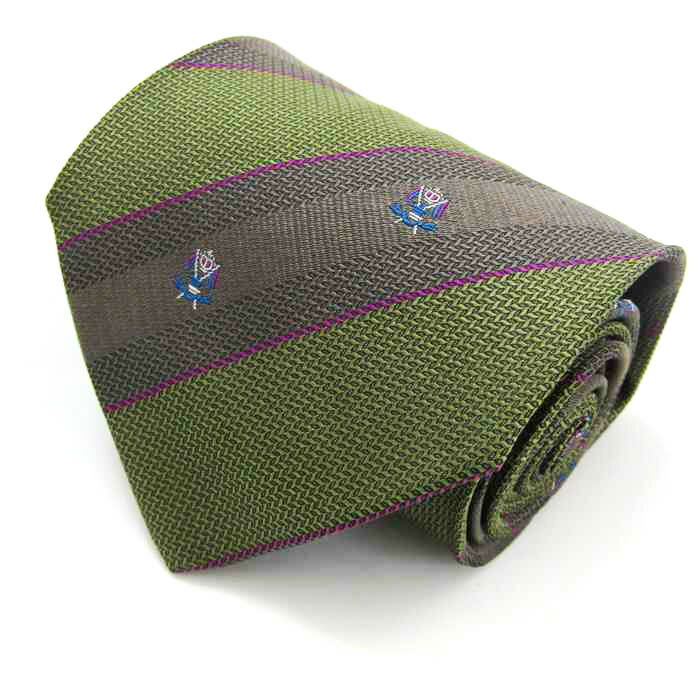 renoma レノマ ブランド ネクタイ ストライプ柄 小紋柄 格子柄 シルク PO メンズ カーキ 【中古】