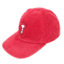 ピーナッツ キャップ スヌーピー コーデュロイ 帽子 ブランド 女の子 キッズ 男の子用 54サイズ レッド PEANUTS 【中古】