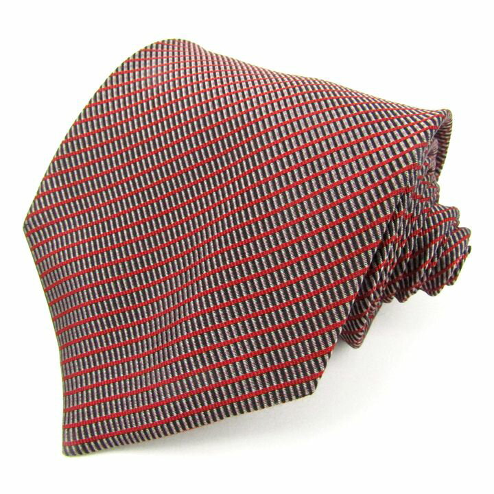 ダナキャラン ネクタイ ブランド 総柄 チェック柄 シルク 日本製 メンズ レッド Donna Karan 【中古】