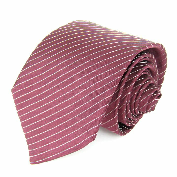 アルマーニコレッツォーニ ネクタイ ブランド ストライプ柄 シルク イタリア製 メンズ ブラウン×パープル ARMANI COLLEZIONI 【中古】