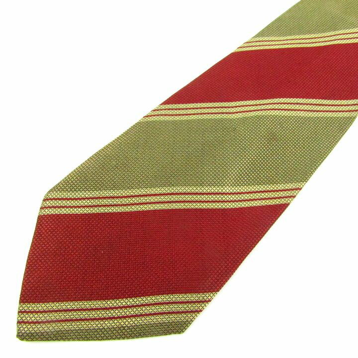 ポールスミス ネクタイ ブランド ワイドタイ ストライプ柄 シルク メンズ カーキ Paul Smith 【中古】