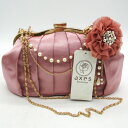 アクシーズファム 未使用 お花コサージュ付PTBAG ショルダー ハンド クラッチ パーティバッグ 3way 鞄 レディース ピンク axes femme 【中...