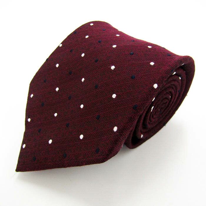 BRICK HOUSE ブリックハウス ブランド ネクタイ ドット コットン PO メンズ ワインレッド 【中古】