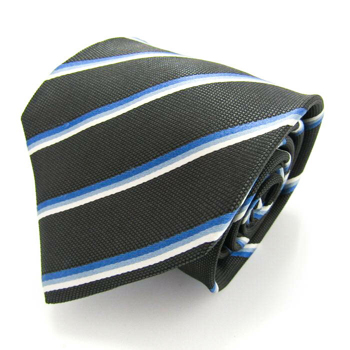 NEW COLLECTION STUDIO ニューコレクションスタジオ ブランド ネクタイ ストライプ柄 格子柄 シルク PO メンズ グレー 【中古】