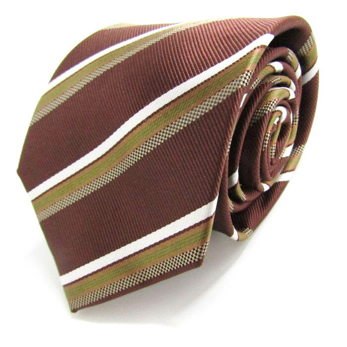 SIMPLE PHRASE CRAVAT シンプルフレーズクラバット ブランド ネクタイ ストライプ柄 PO メンズ ブラウン 【中古】