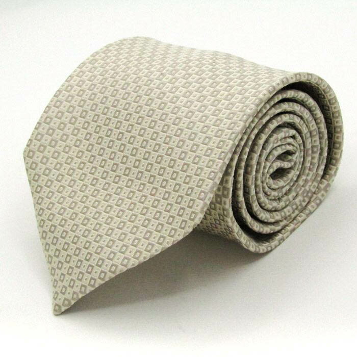 YUMI KATSURA ユミ カツラ ブランド ネクタイ シルク 小紋柄 ドット柄 PO メンズ ホワイト 【中古】