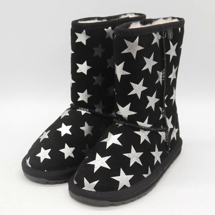 【全品39％OFFクーポン配布中】エミュー ブーツ 未使用 K11119 Starry Night 靴 シューズ 黒 キッズ 女..