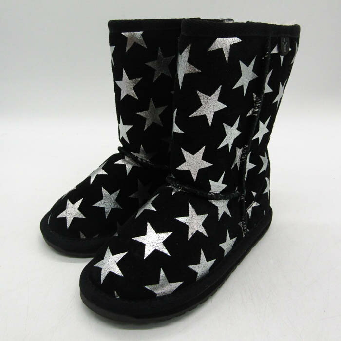 エミュー ブーツ 未使用 K11119S Starry Night シューズ 靴 黒 キッズ 男の子用 K10/15サイズ ブラック..