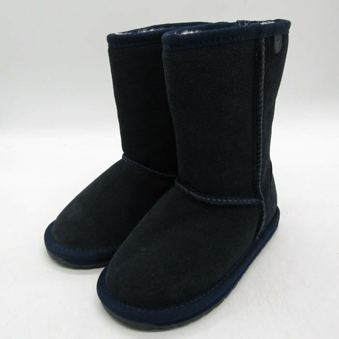 EMU Australia エミュー ブーツ 未使用 K10102S WallabvLo 靴 シューズ キッズ 男の子用 K10/15サイズ ネイビー 【中古】