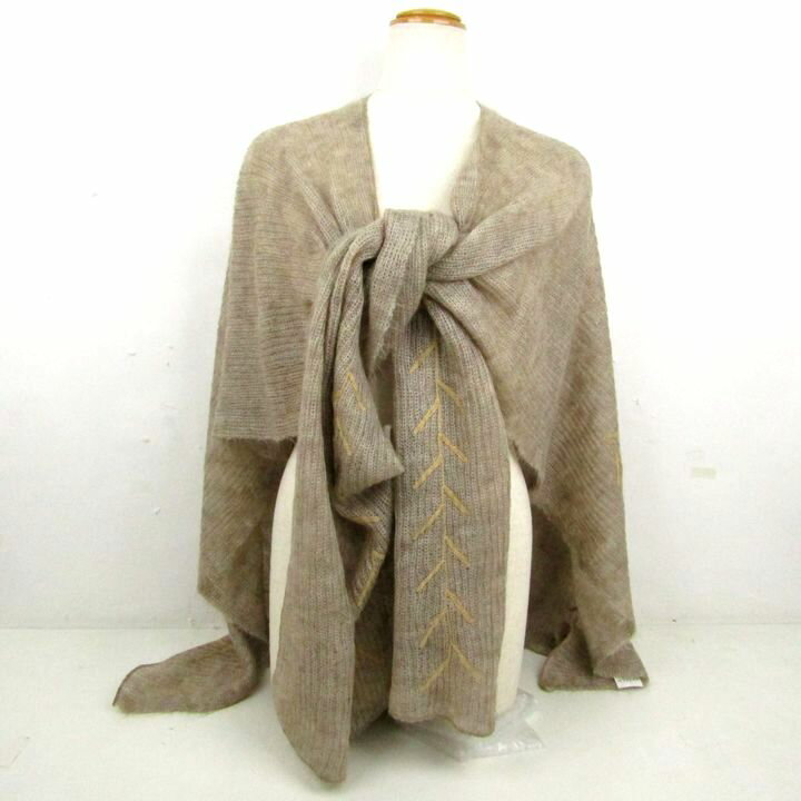 ARTELA ニット ストール ポンチョ ウール混 トップス レディース ベージュ stole 【中古】