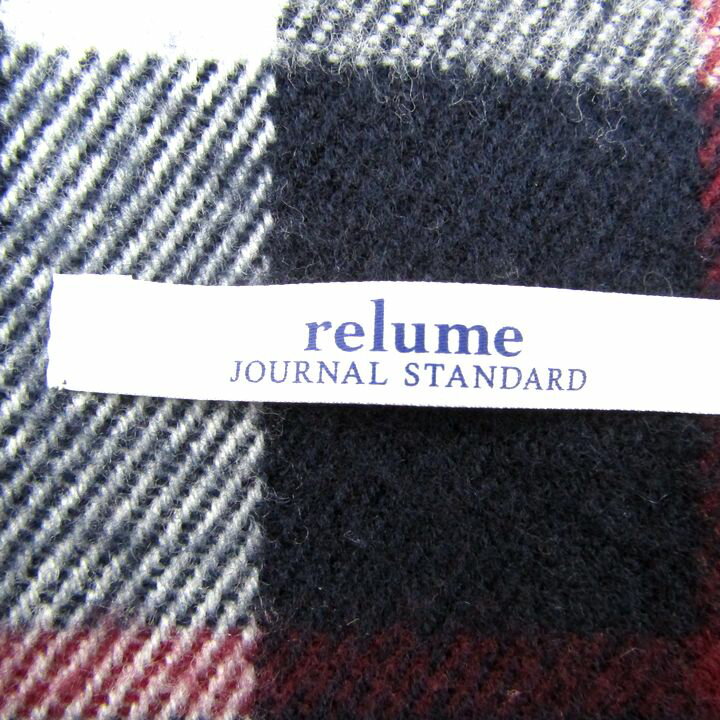 ジャーナルスタンダード　レリューム ストール マフラー チェック柄 ブランド レディース ネイビー JOURNAL STANDARD relume 【中古】