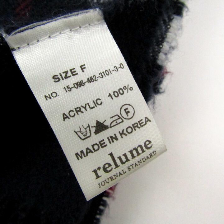ジャーナルスタンダード　レリューム ストール マフラー チェック柄 ブランド レディース ネイビー JOURNAL STANDARD relume 【中古】