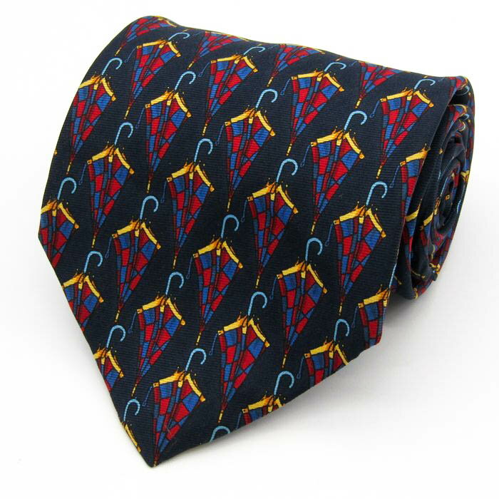 beaufort ビューフォート ブランド ネクタイ タイラック パラソル 傘 総柄 シルク イタリア製 PO メン..