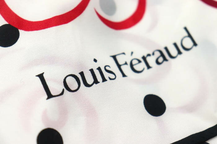 Louis Feraud ルイフェロー スカーフ 花柄 水玉 ブランド レディース ホワイト 【中古】